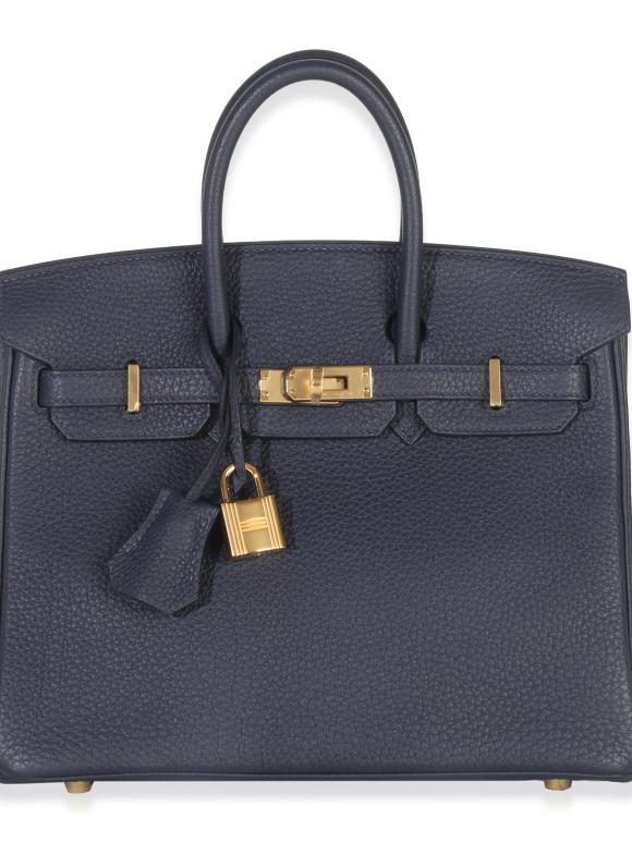 Hermes Hermès Togo Birkin 25 GHW Bleu nuit