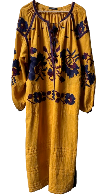 Vita Kin Yellow Linen Kaftan Dress