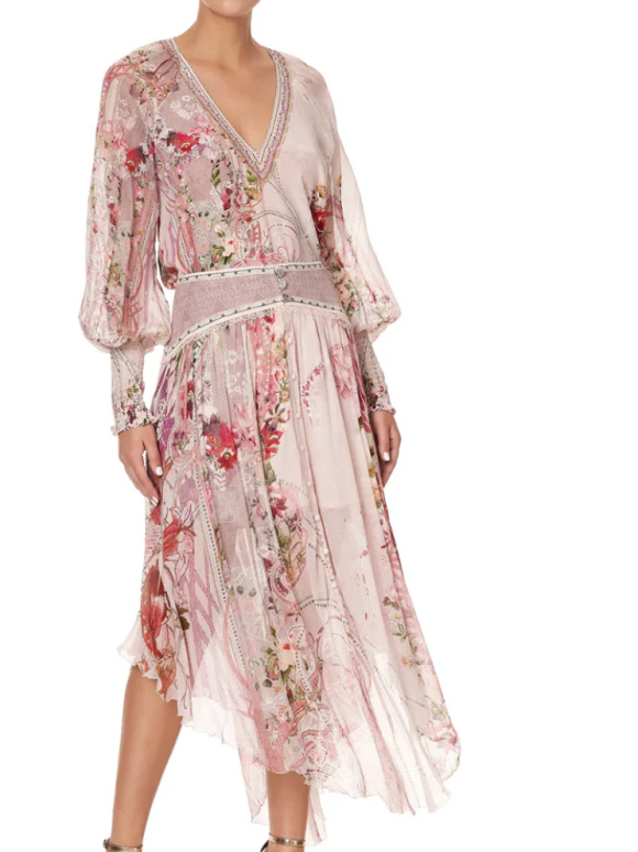 Camilla Printed Silk Skirt