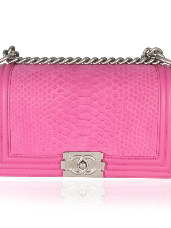 Chanel Matte Python Old Medium Boy Bag