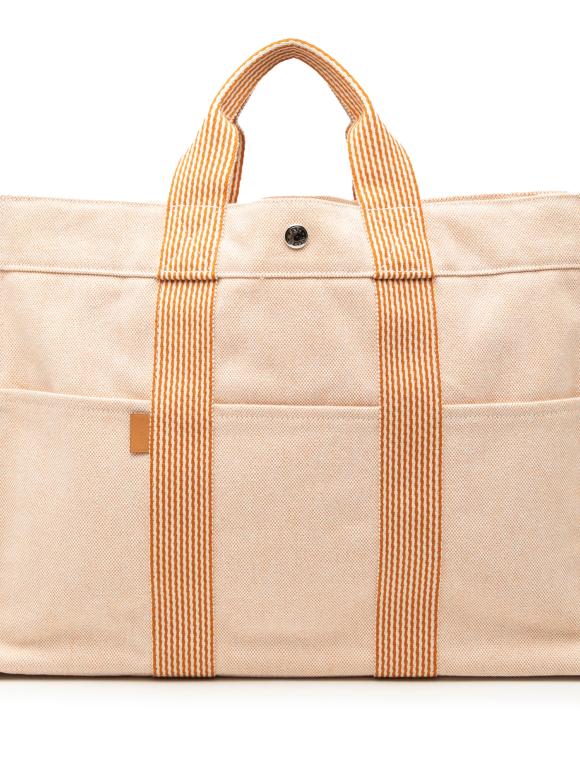 Hermes Orange Canvas Fourre Tout MM