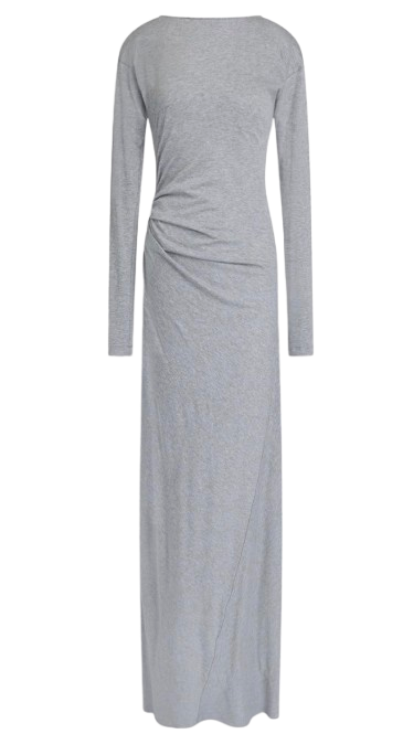 Victoria Beckham Draped Grey Maxi Dress