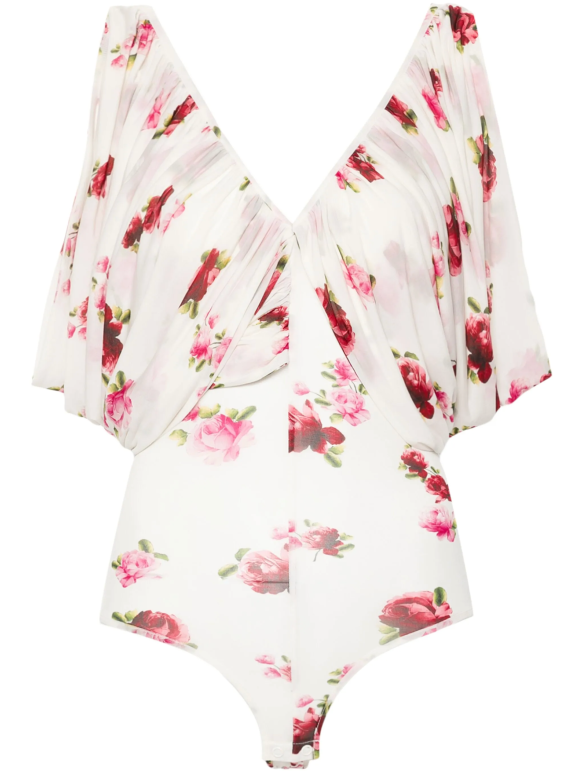 Magda Butrym V-neck Ruched Bodysuit