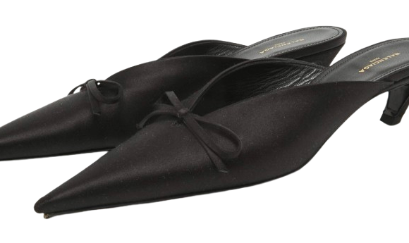 Balenciaga Black Satin Mules