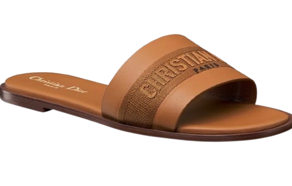 Dior Tan Leather Slides
