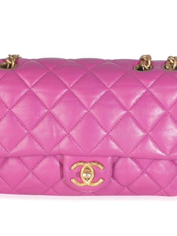 Chanel Shiny Aged Quilted Calfskin Small Pillow Crush Flap Bag