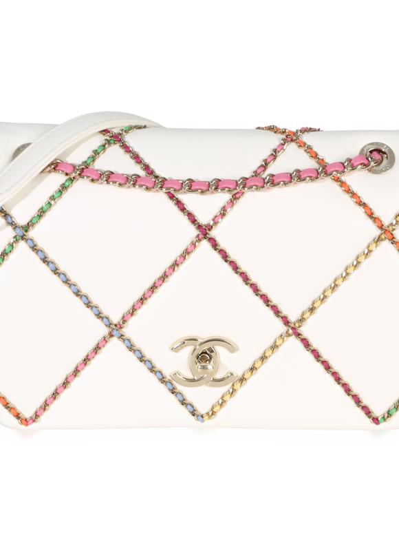 Chanel Lambskin Multicolor Chain Intertwined Small Flap Bag