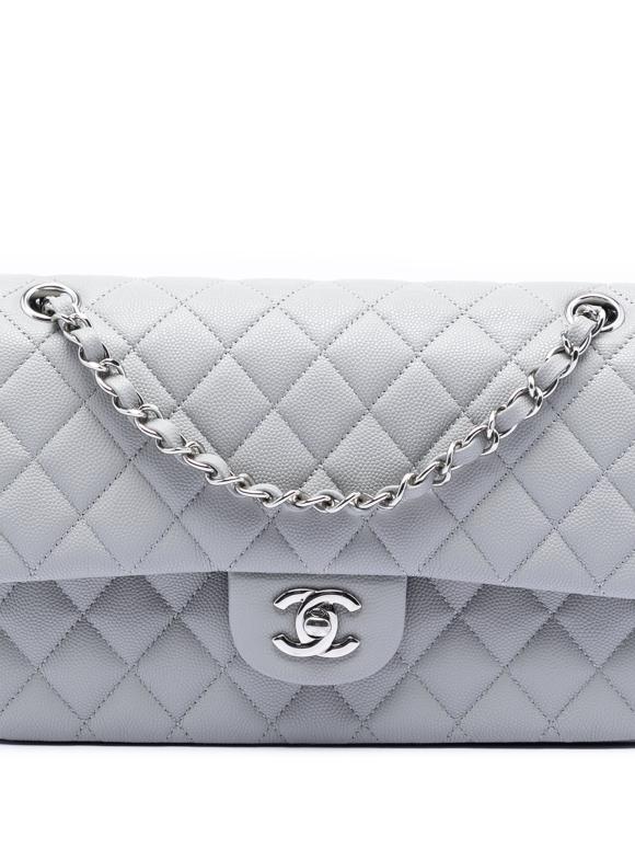 Chanel Medium Grey Classic Caviar Double Flap