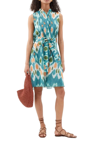 Erdem Ikat Print Linen Dress