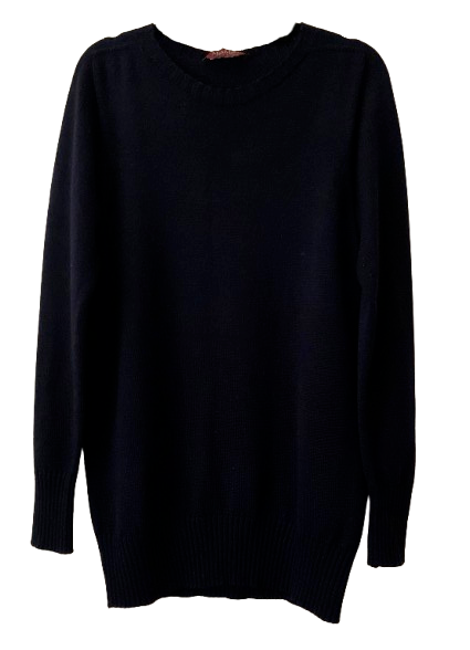 MaxMara Navy Blue Wool/Cotton Blend Jumper