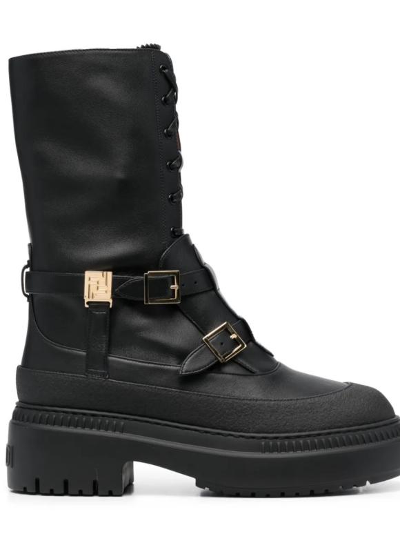 Fendi Black Delfina Combat Boots