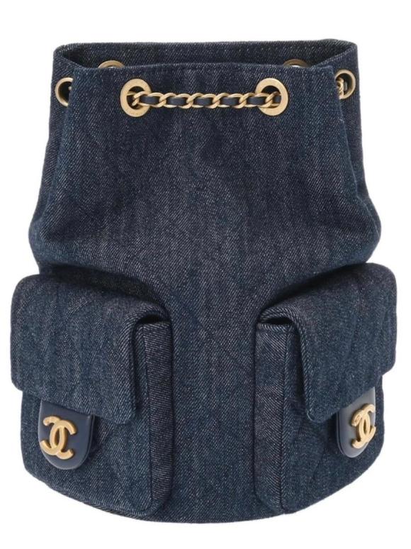 Chanel Blue Denim Backpack
