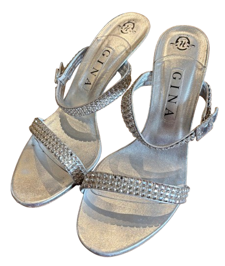 Gina Embellished Silver Sandals