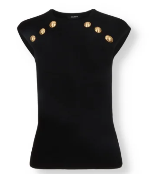Balmain Black Knit Top