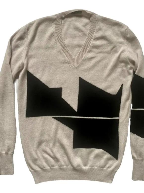 Bottega Veneta Beige/Black Cashmere Jumper