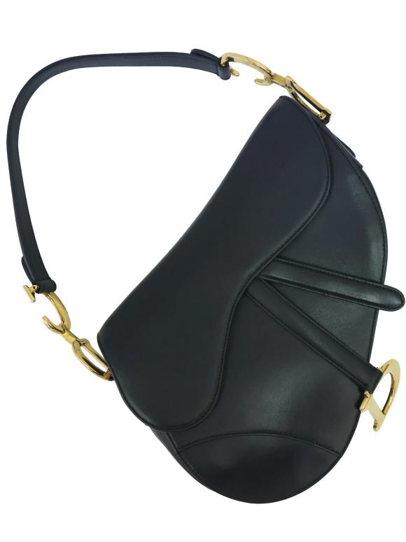 Dior Black Leather Saddle Bag