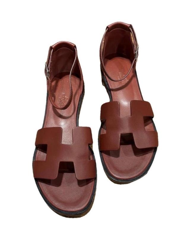 Hermes Rouge H Santorini Sandals