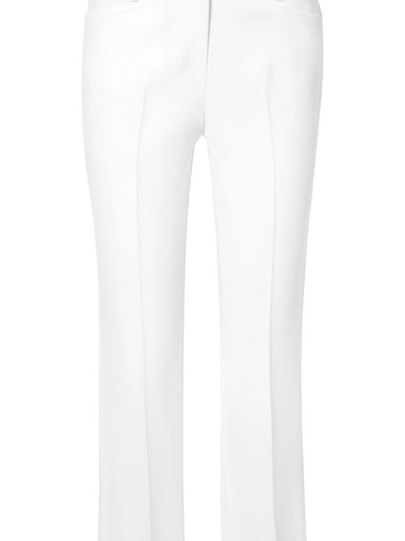 Michael Kors White Crepe Cropped Trousers