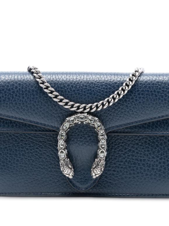 Gucci Navy Blue Mini Leather Dionysus Crossbody