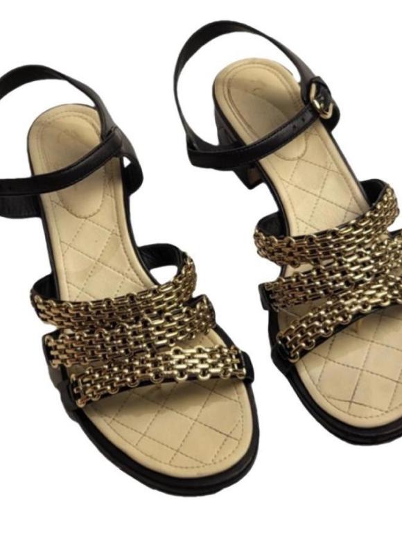 Chanel Chain Embellished Sandals