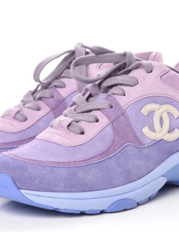 Chanel Lilac CC Trainers