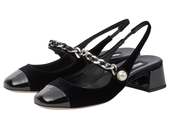 Miu Miu Black Slingback Pumps