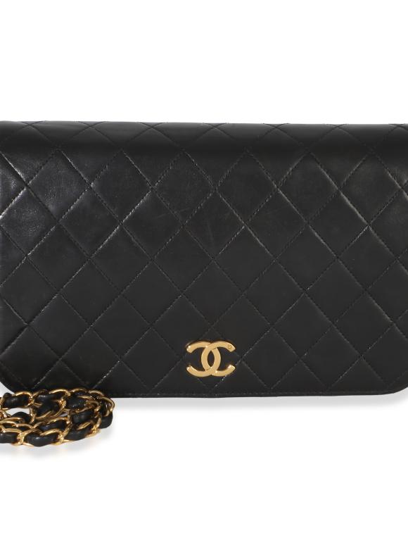 Chanel  Vintage Black Quilted Lambskin Full Flap Bag