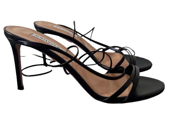 Aquazzura Aquazurra Black Leather Sandals