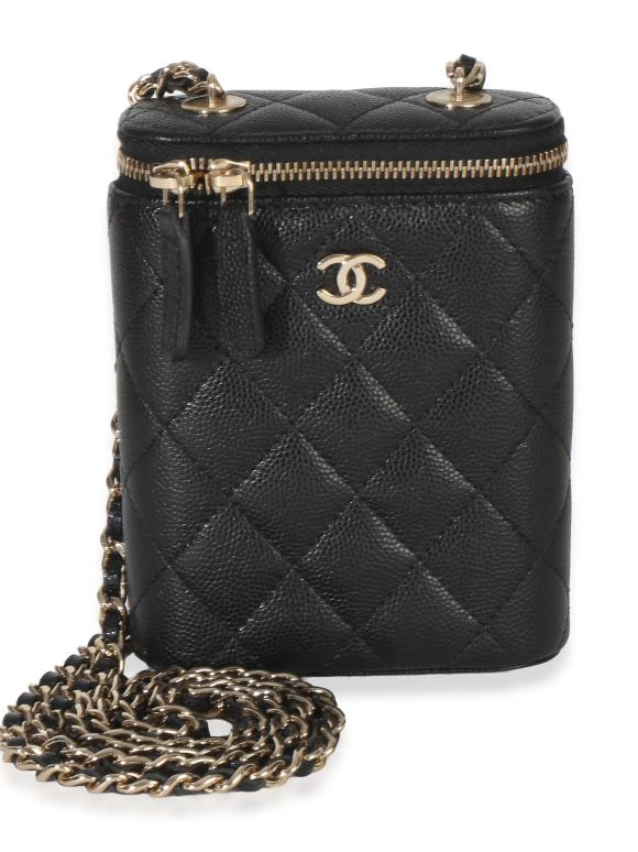 Chanel  Quilted Small Caviar Vertical Coco Beauty Vanity Case