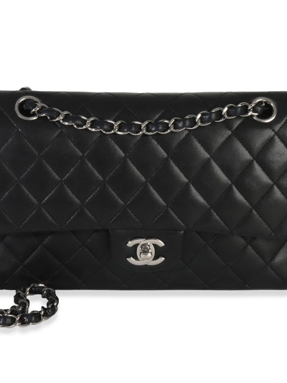 Chanel Black Quilted Lambskin Medium Classic Double Flap Bag