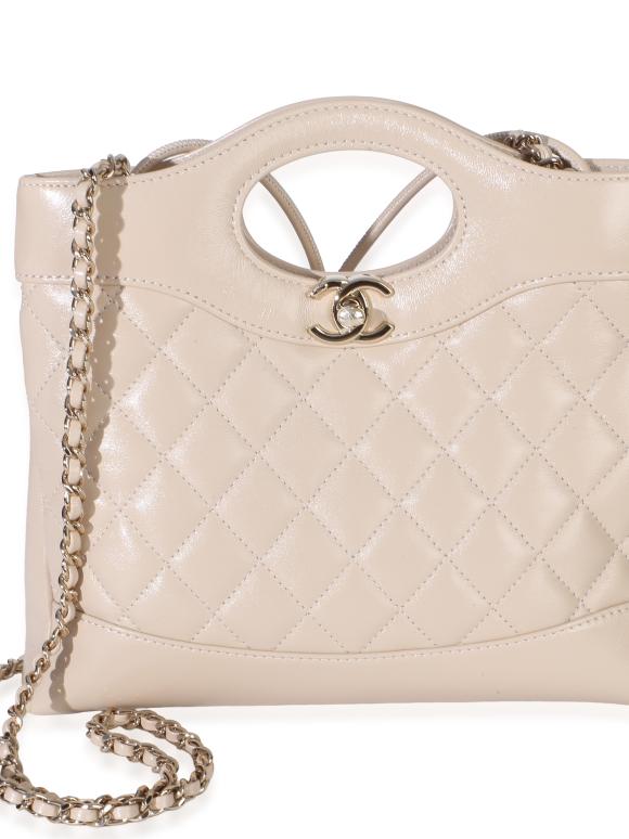 Chanel Shiny Crumpled Quilted Calfskin Mini 31 Shopping Bag