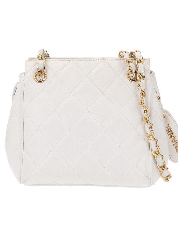 Chanel White Quilted Leather Shoulder Bag
