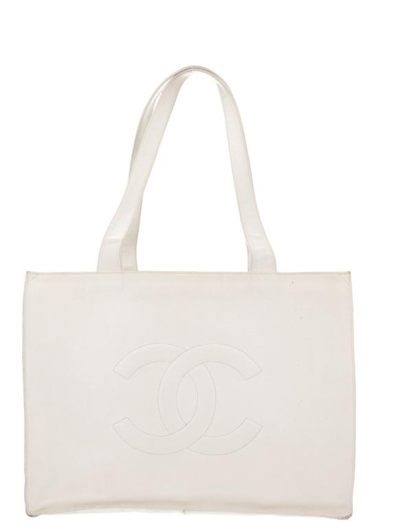 Chanel Vintage Leather CC Tote Bag