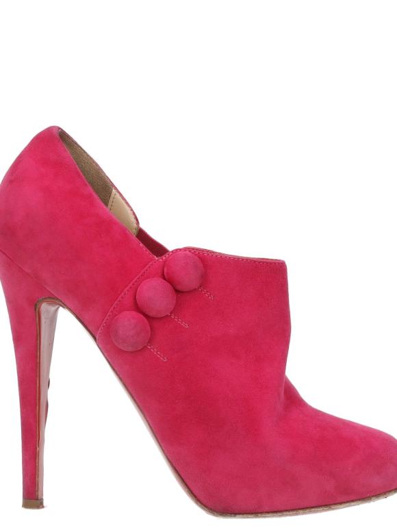 Christian Louboutin Fuxia C’est Moi Suede Ankle Boots