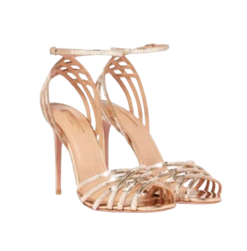 Aquazzura Acquazurra Gold Studio Sequin Sandals
