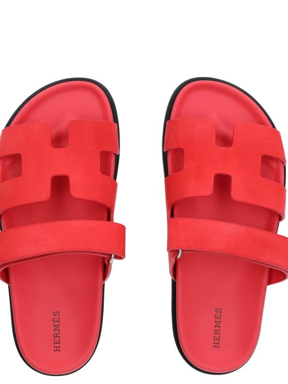 Hermes Chypre Rose Vermillon Sandals
