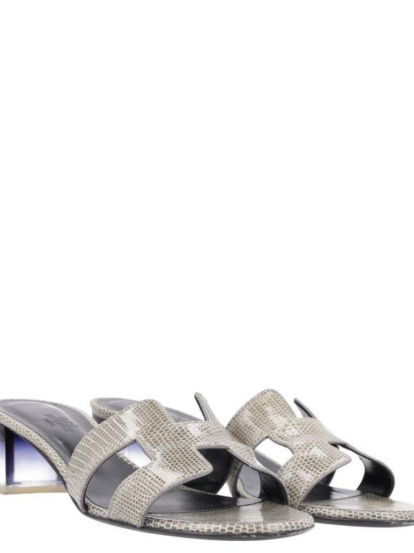 Hermes Lizard Skin Oasis Sandals