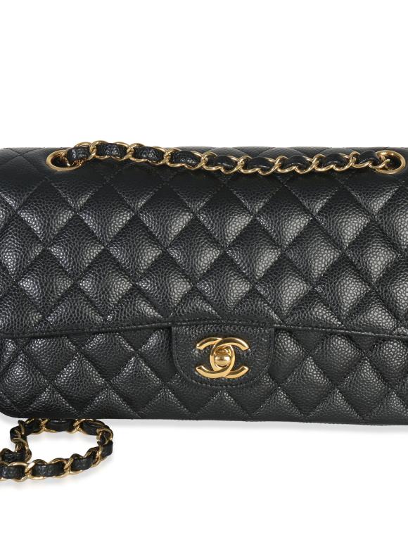 Chanel Black Quilted Caviar Medium Classic Double Flap Bag