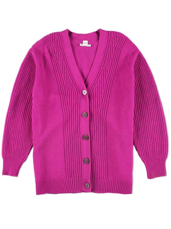 Hermes Hermès Textured Ribbed V-Neck 71 cms Long Cardigan
