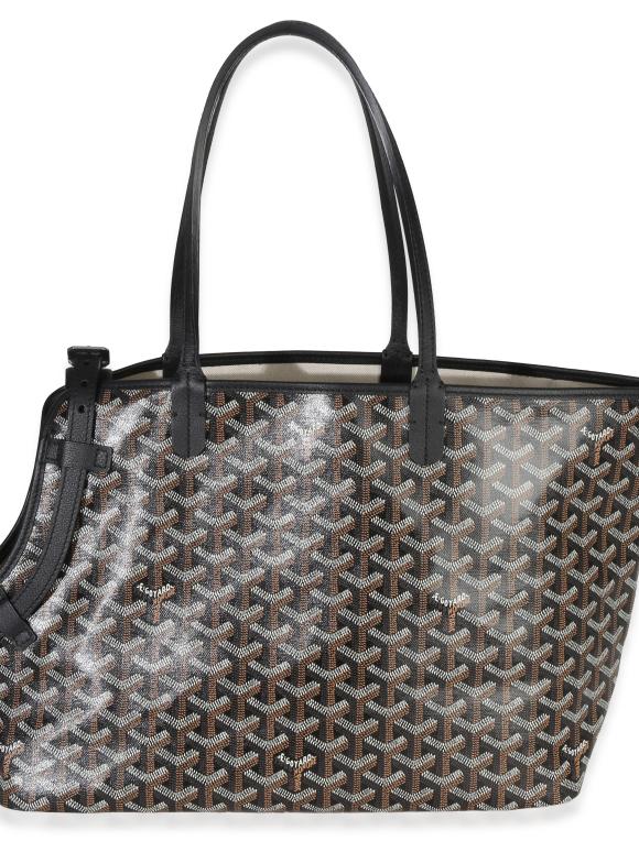 Goyard Black Goyardine Canvas Chien Gris Pet Carrier Tote