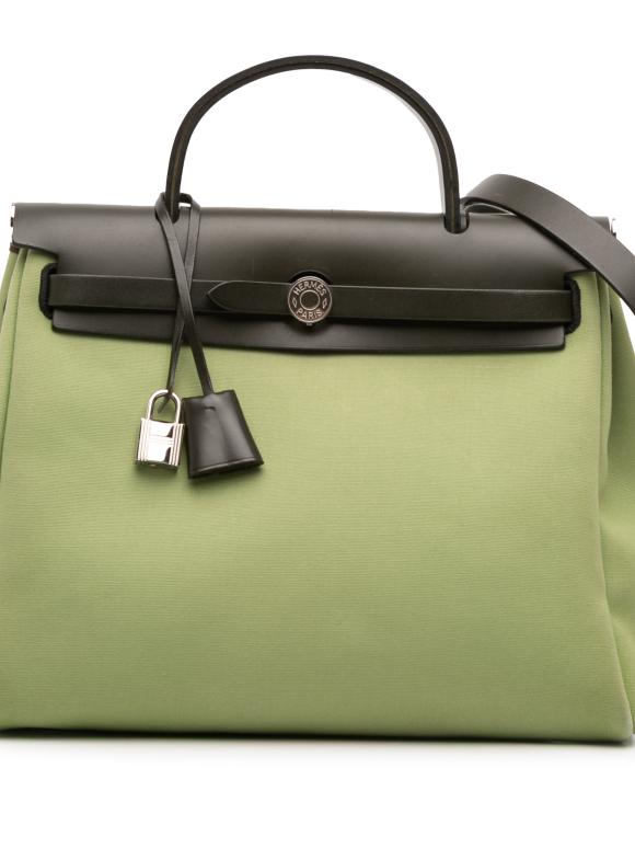 Hermes Green Toile Herbag Zip 31