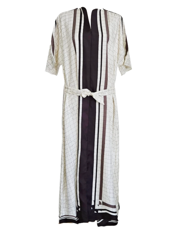 Hermes Coaching Deja Vu Belted Caftan