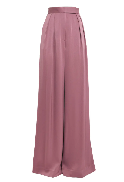 Alex Perry Satin Crepe Wide-Leg Trousers