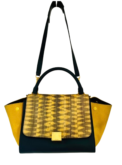 Celine Navy/Yellow Trapeze Bag