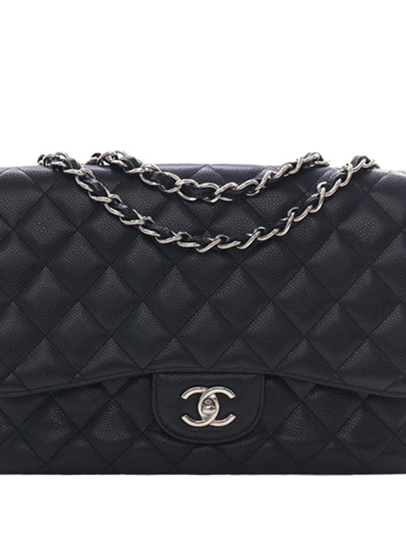 Chanel Cahenl Black Jumbo Classic Caviar Single Flap