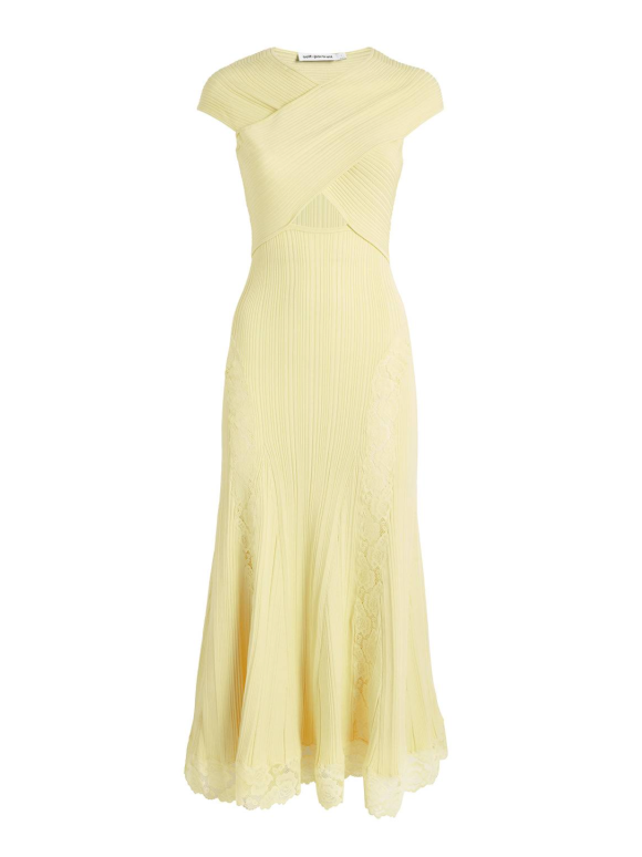 Self-Portrait Lace-Trim Off-The-Shoulder Midi Dress