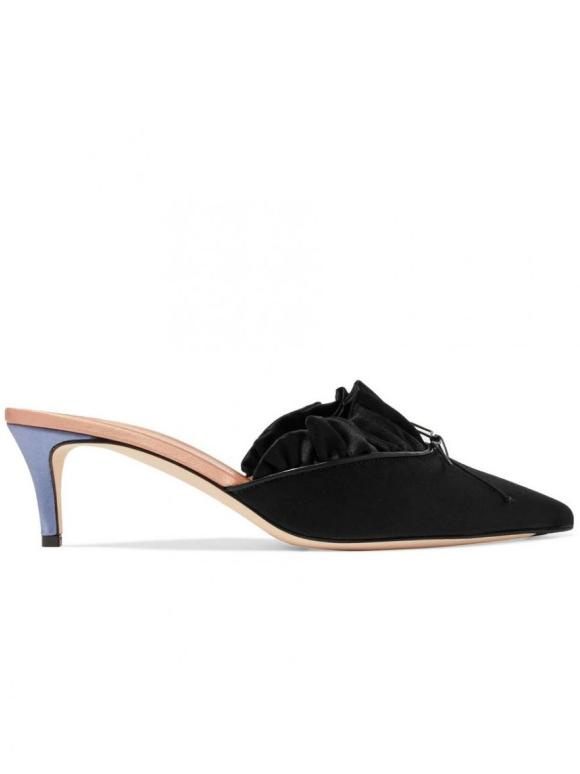 Marco De Vincenzo Ruched Satin Mules