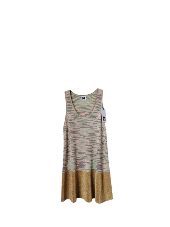 Missoni M Green, Pink & Gold Knitted Skater Dress