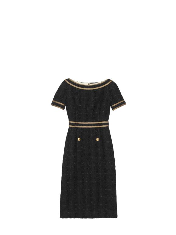 Gucci Black Boucle Shift Dress