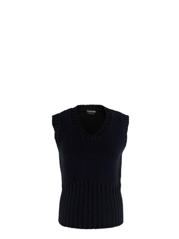 Tom Ford Black Wool Knitted Vest